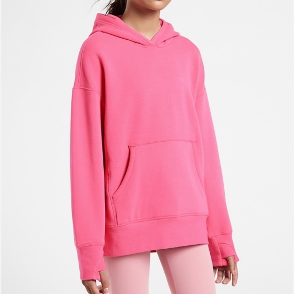 Athleta Girl RetroActive Oversized Hoodie Pink Sweatshirt